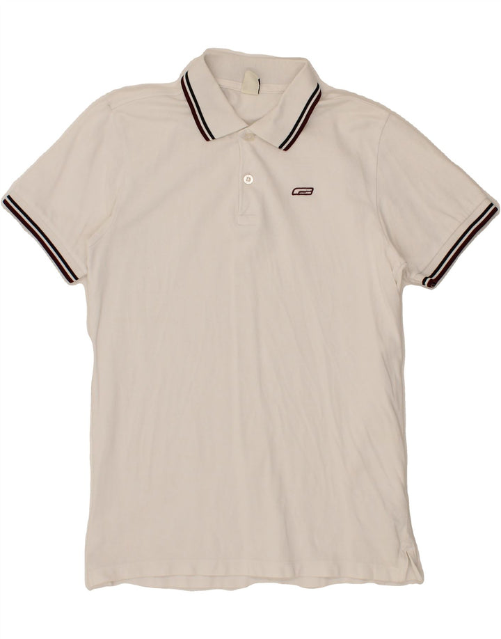 JACK & JONES Mens Polo Shirt Medium White Cotton Vintage Jack & Jones and Second-Hand Jack & Jones from Messina Hembry 