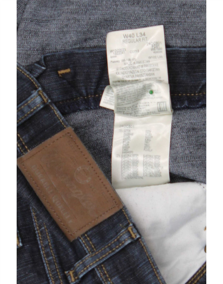 Jeans dritti Wrangler da donna vestibilità regolare W40 L34 cotone blu navy