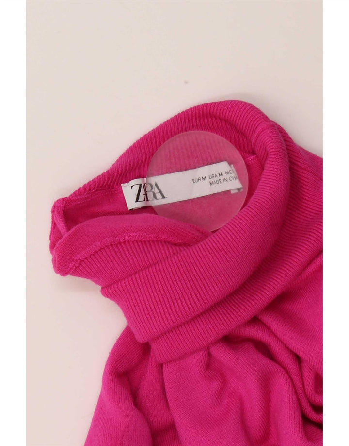 Maglione maglione a collo alto da donna Zara UK 12 Rosa medio
