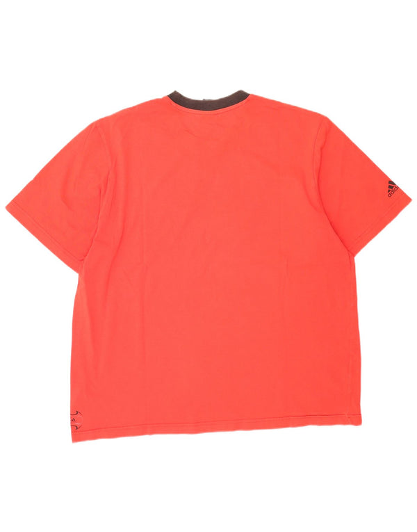 T-shirt grafica da uomo Adidas Top 2XL in cotone rosso