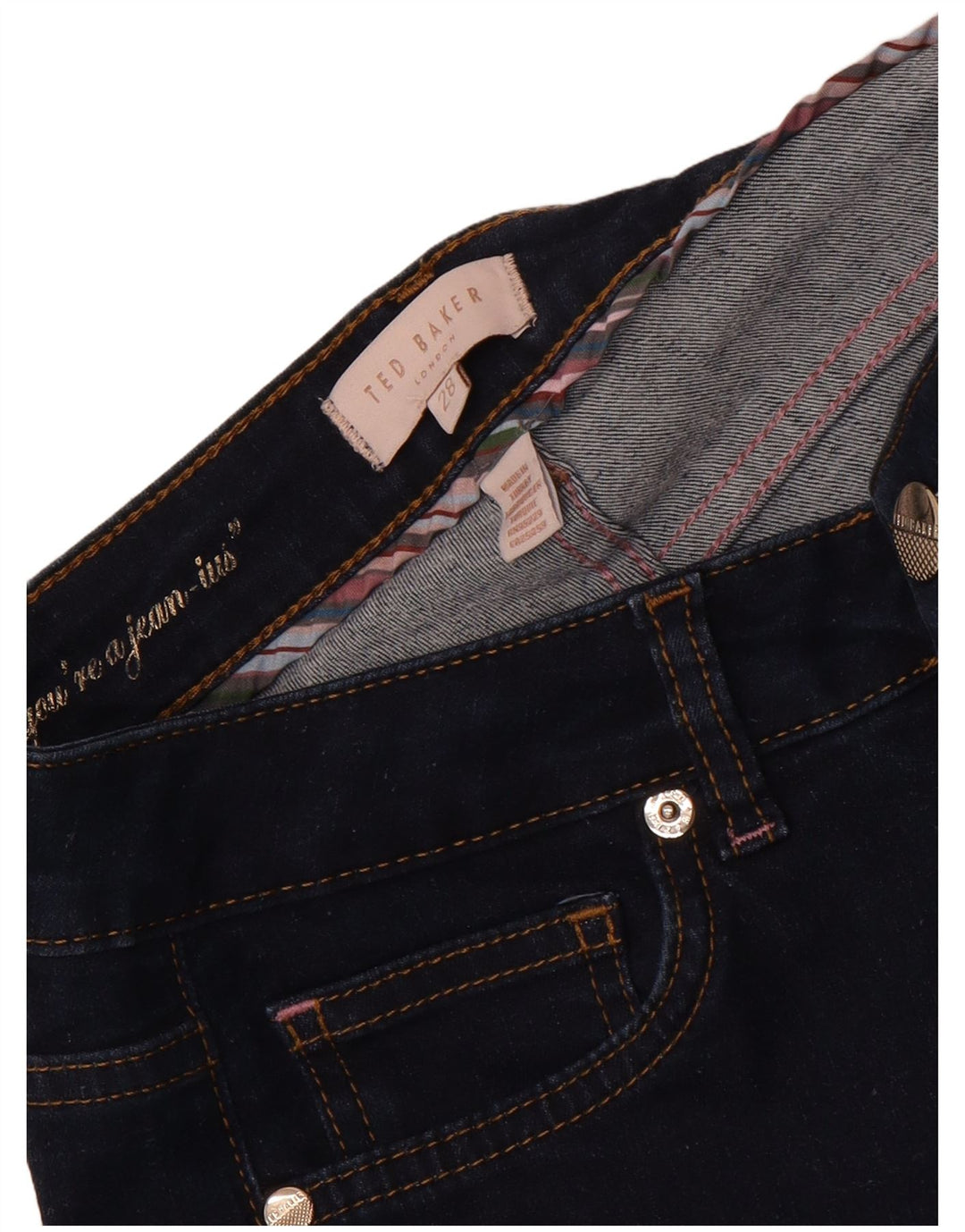 Jeans slim da donna Ted Baker W28 L26 blu navy floreale