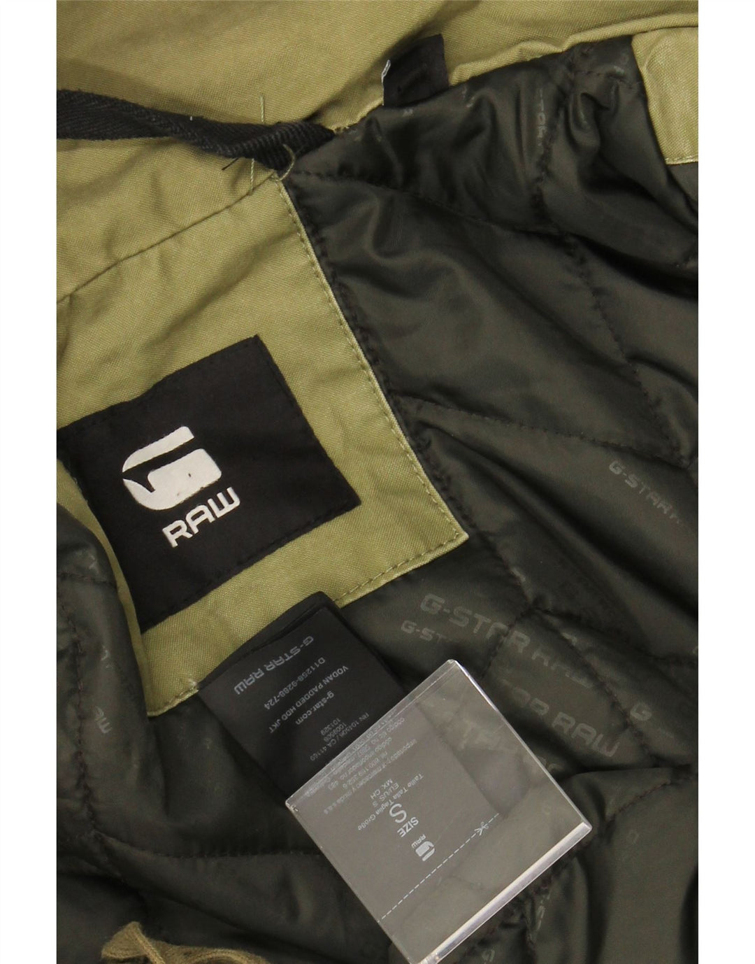 Giacca utilitaria con cappuccio da uomo G-STAR UK 36 piccola cotone kaki