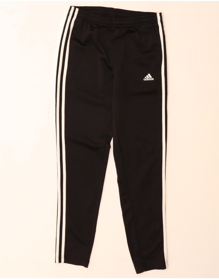 ADIDAS Boys Tracksuit Trousers 11-12 Years Black Polyester