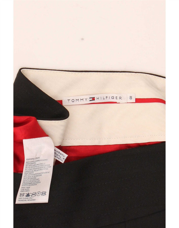 Gonna a pieghe da donna Tommy Hilfiger US 8 Medium W32 Lana nera