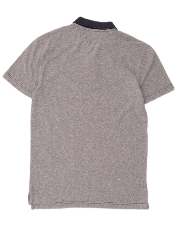 Polo da uomo Tommy Hilfiger XS in cotone color block grigio