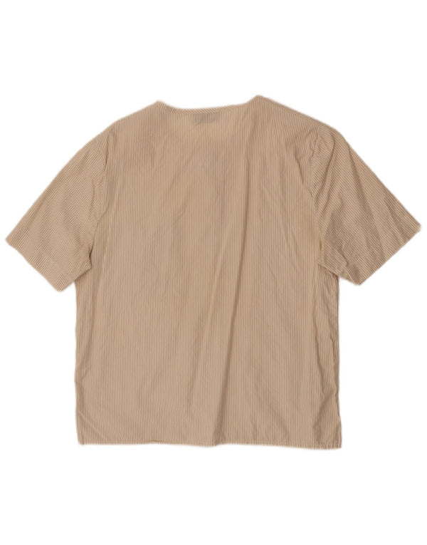 Camicetta a maniche corte da donna Maurice Abot UK 14 Gessato beige medio