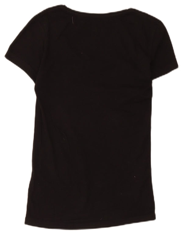 Maglietta grafica da donna Calvin Klein Jeans Top UK 10 Small Nera