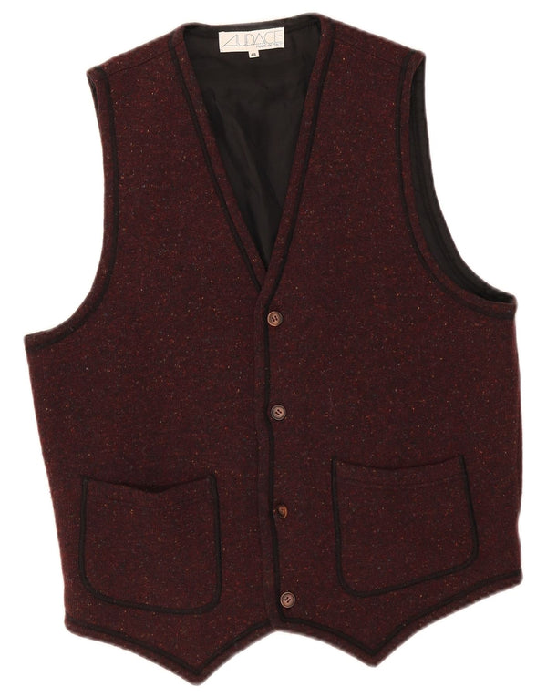 Gilet vintage da uomo IT 48 Acetato medio bordeaux screziato