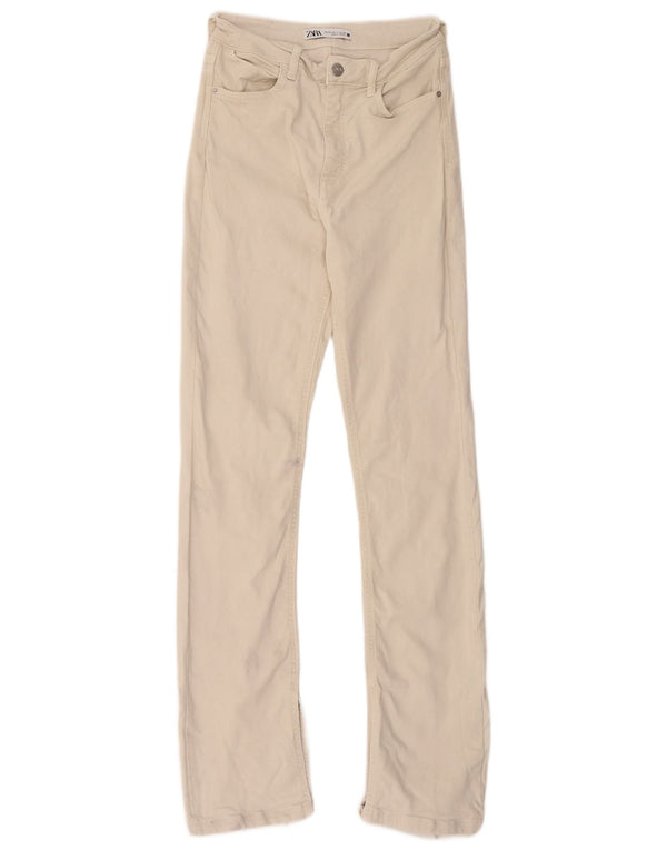 Jeans dritti da donna Zara EU 36 XS W26 L32 Beige