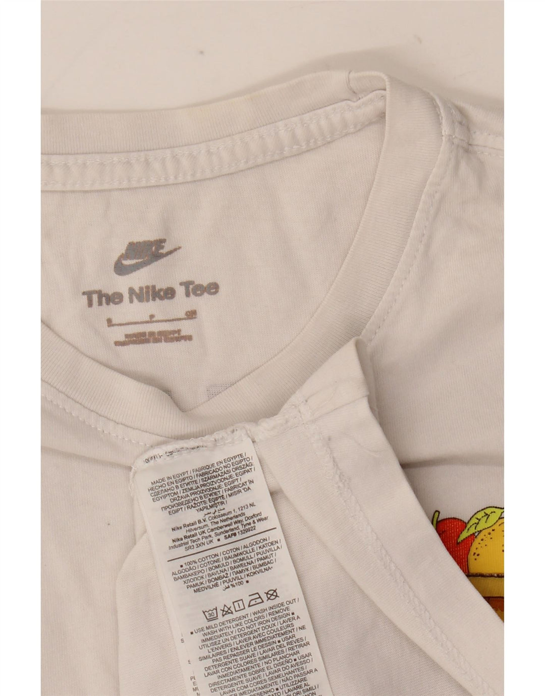T-shirt grafica da uomo Nike Top Small in cotone bianco