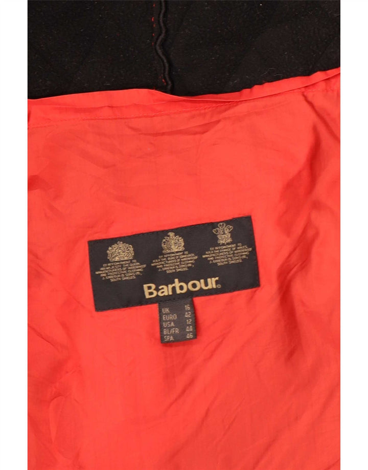Giacca trapuntata da donna Barbour UK 16 grande rossa in poliammide