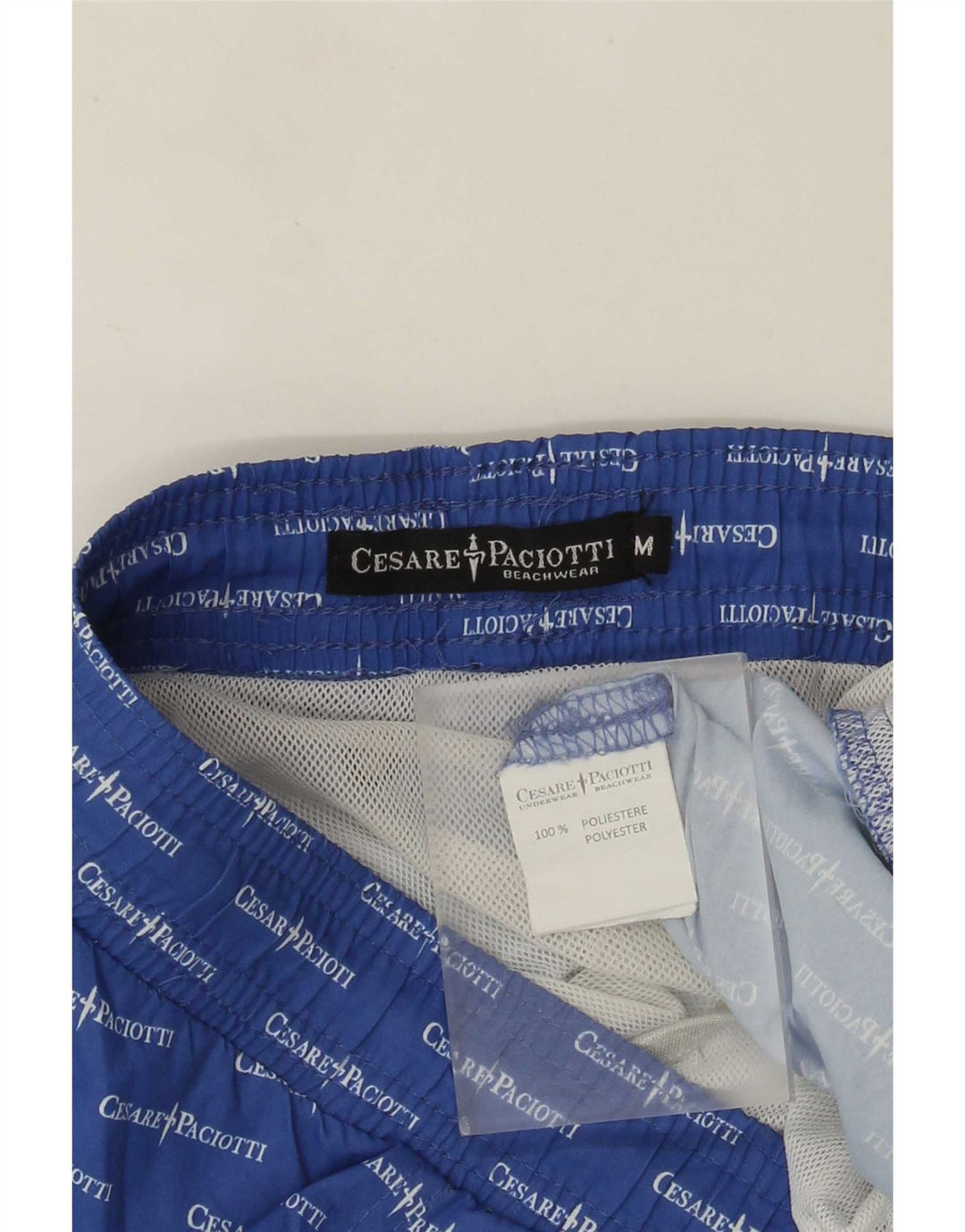 Pantaloncini da bagno grafici da uomo Cesare Paciotti in poliestere blu medio