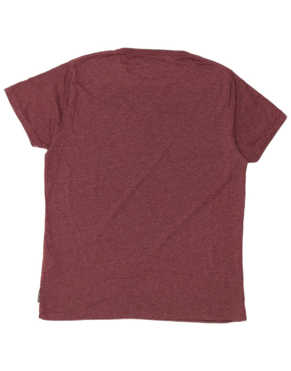 T-shirt grafica da uomo FCUK Top in cotone bordeaux medio