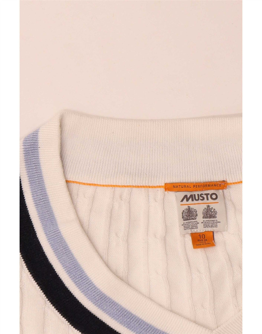 Musto Maglione da donna oversize con scollo a V UK 10 Piccolo cotone bianco