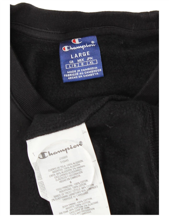 Felpa grafica da uomo Champion Felpa grande in cotone nero