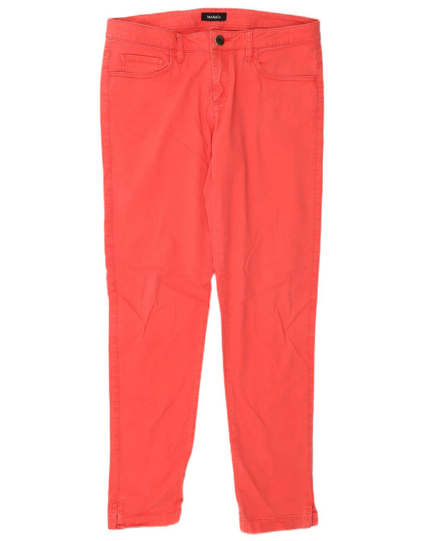 Pantaloni casual slim da donna Max & Co. UK 12 medi W30 L30 cotone rosso