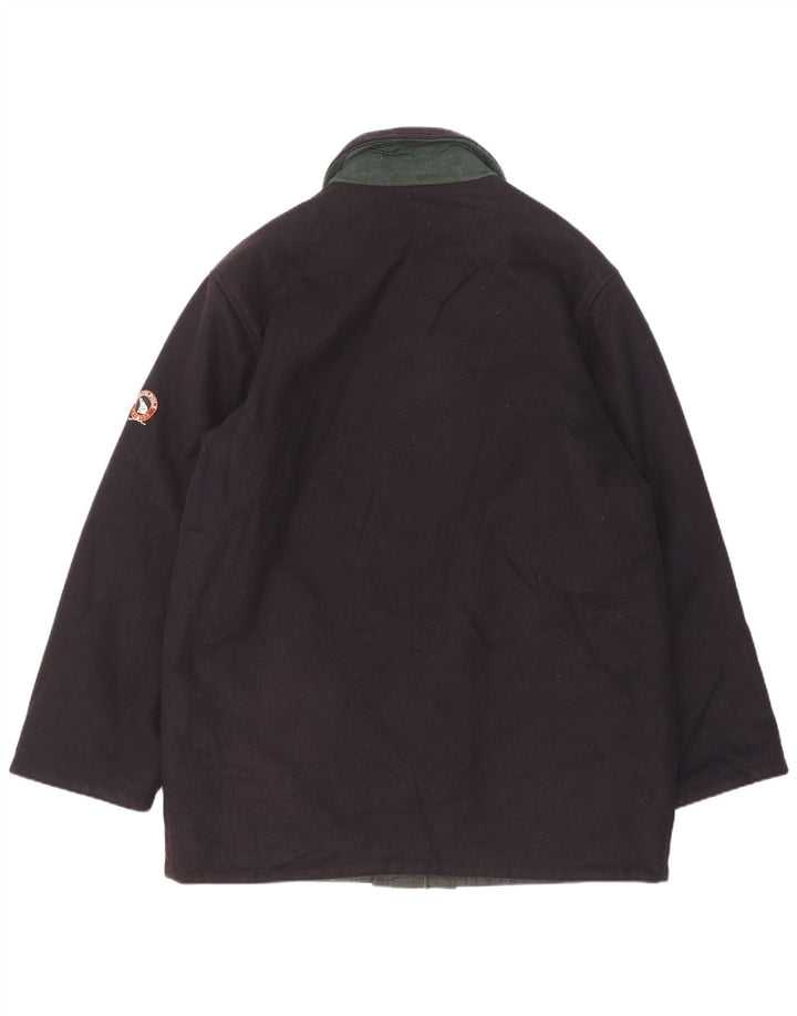 Cappotto giacca a vento reversibile da uomo North Pole UK 40 grande lana blu navy