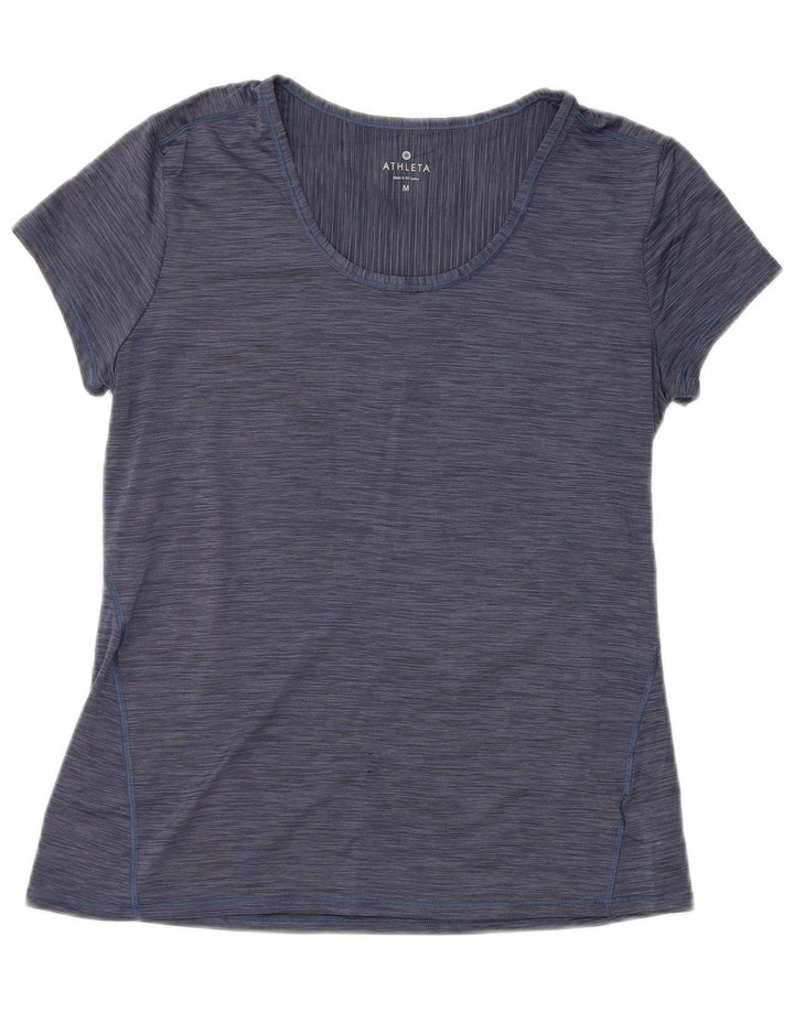 T-shirt da donna ATHLETA Top UK 12 Poliestere screziato medio blu navy