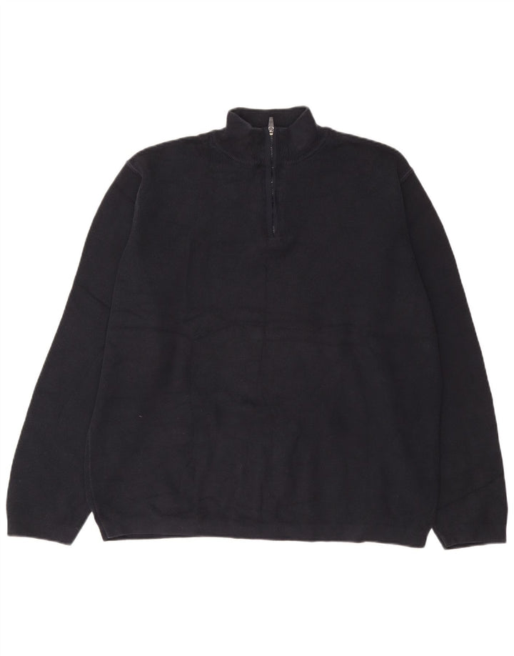 Maglione da uomo Marks & Spencer con collo con zip blu Harbour XL Blu navy