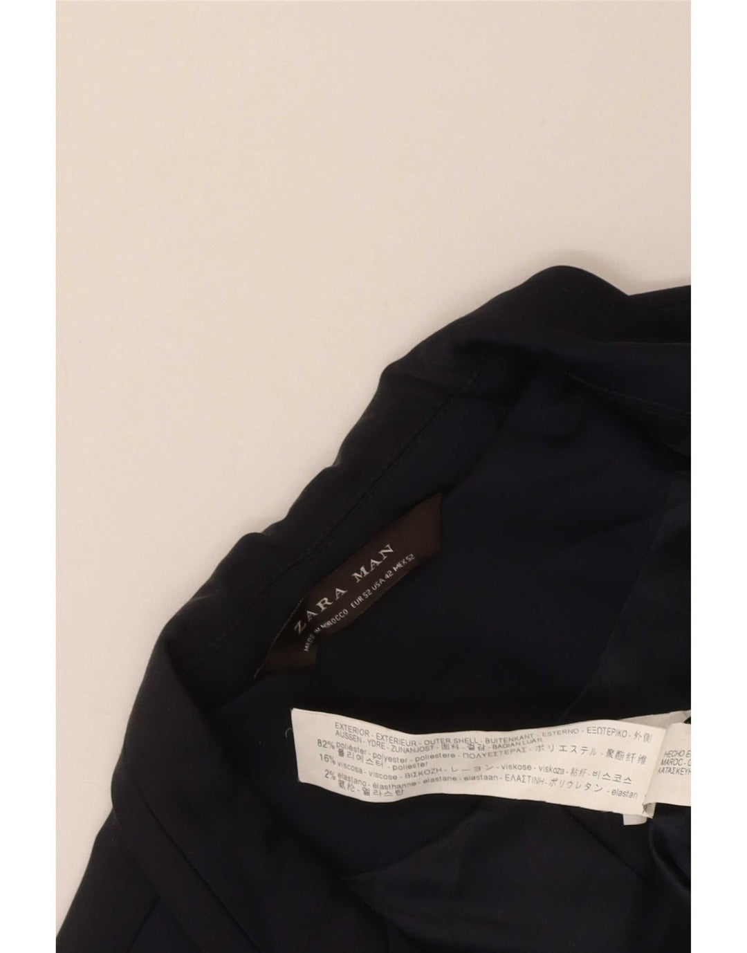 Giacca blazer da uomo a 2 bottoni Zara EU 42 grande poliestere blu navy