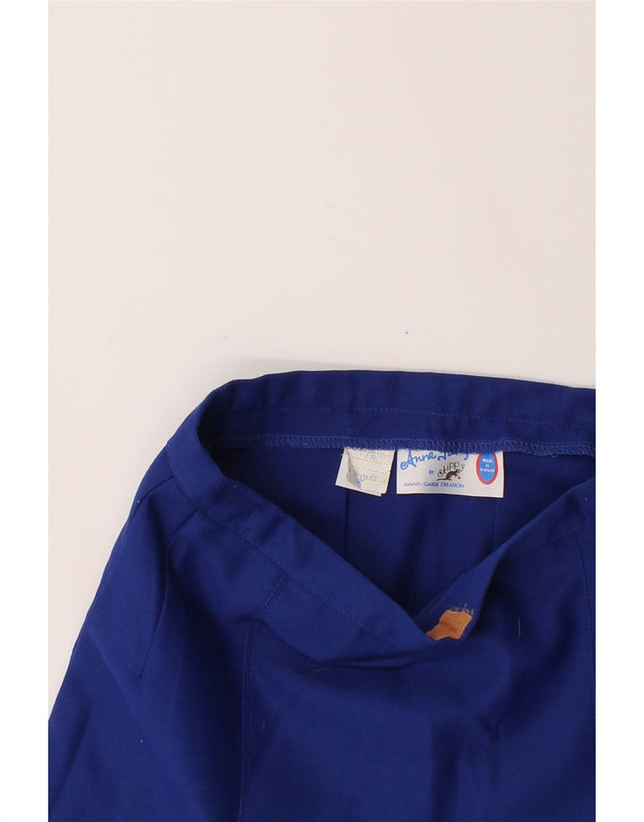 VINTAGE Womens A-Line Skirt W28 Medium Blue Polyester Vintage Vintage and Second-Hand Vintage from Messina Hembry 