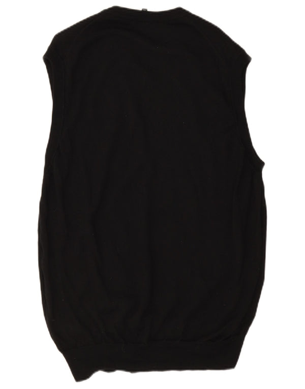 JUST CAVALLI Womens Longline Vest Tank Top UK 18 XL Black Wool