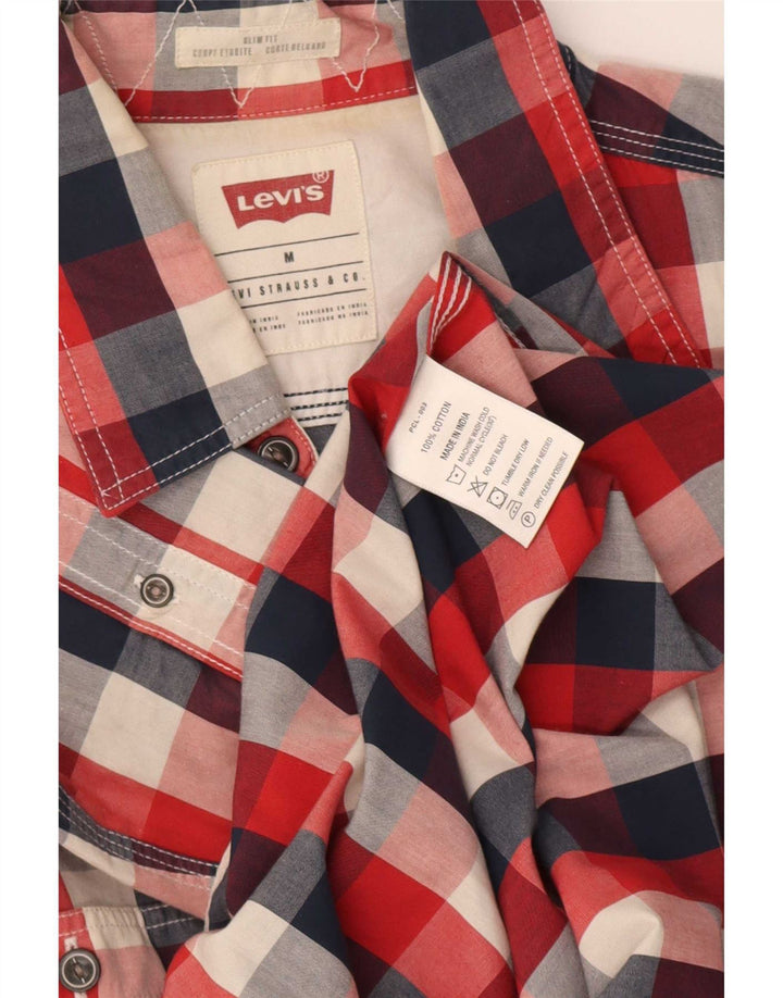 Camicia Levi's da uomo slim fit in cotone a quadretti rosso medio