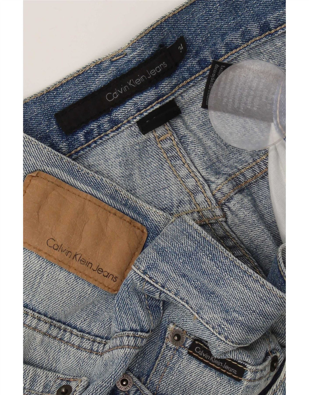 Jeans dritti da uomo Calvin Klein W34 L30 cotone blu