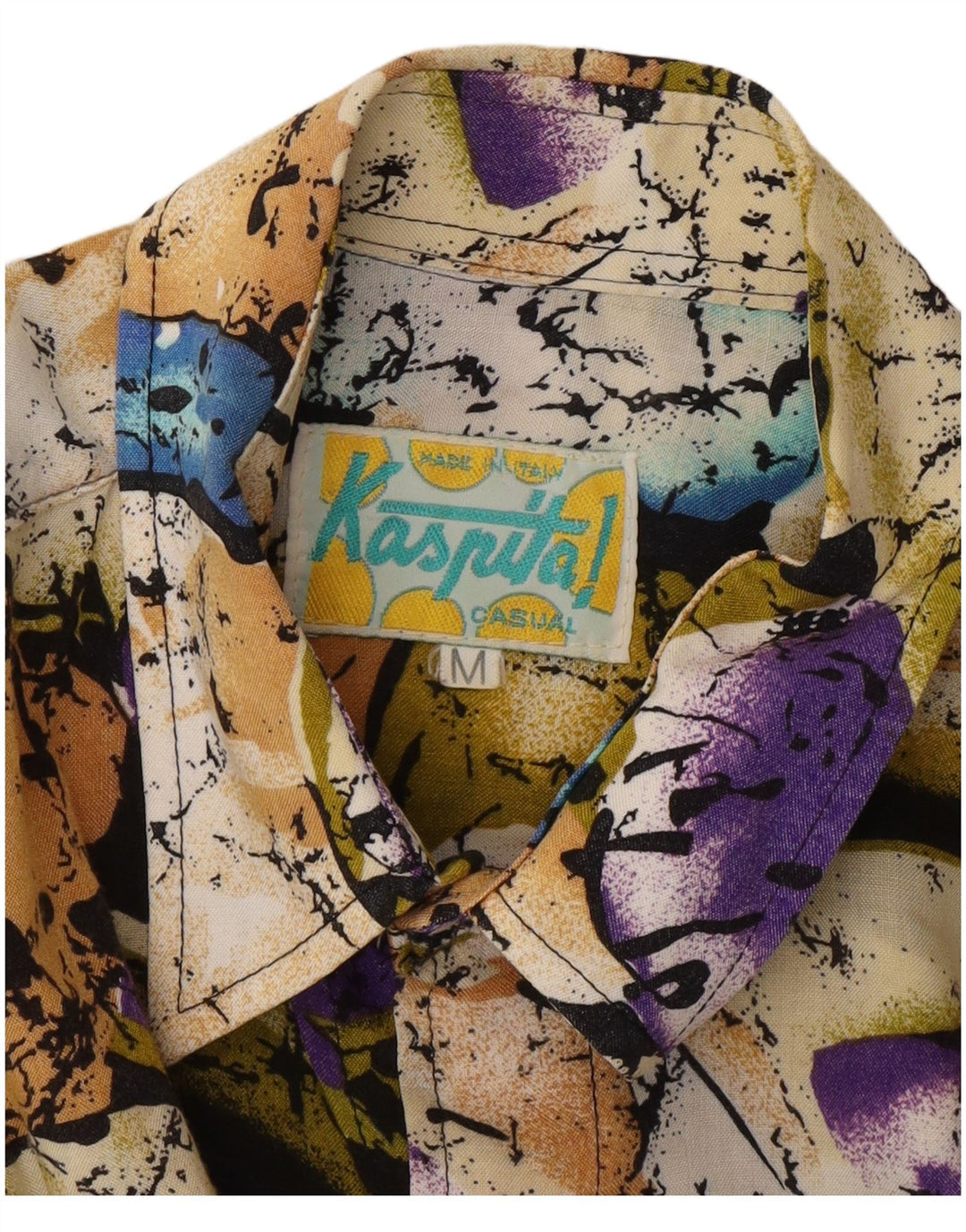 Camicia vintage da uomo con motivo astratto, media, multicolore
