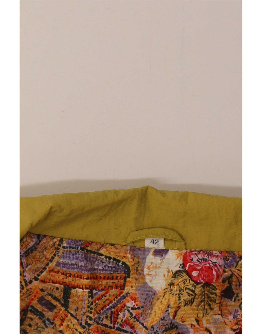 Giacca a vento oversize da donna vintage EU 42 grande in poliammide giallo