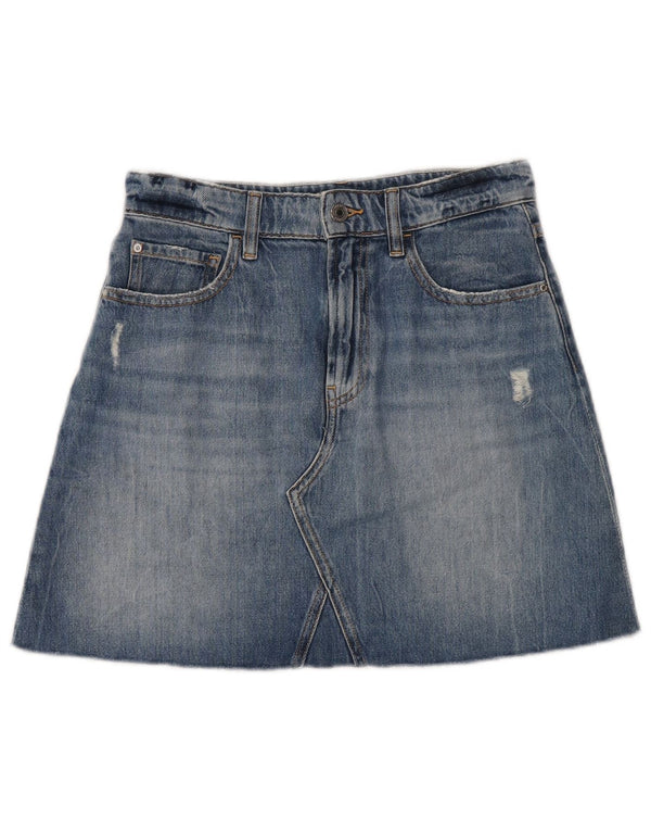 Gonna Guess da donna in denim invecchiato W27 piccolo in cotone blu