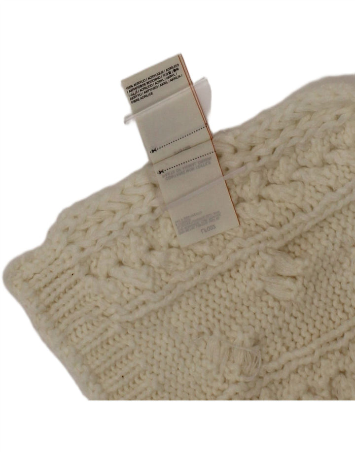 Sciarpa rettangolare da donna Superdry in maglia, taglia unica, in acrilico bianco sporco
