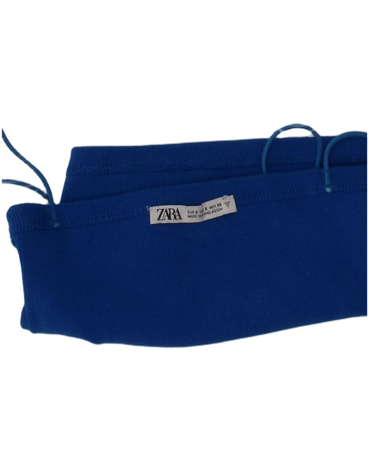 Top Zara da donna con bralette e canottiera piccola in cotone blu