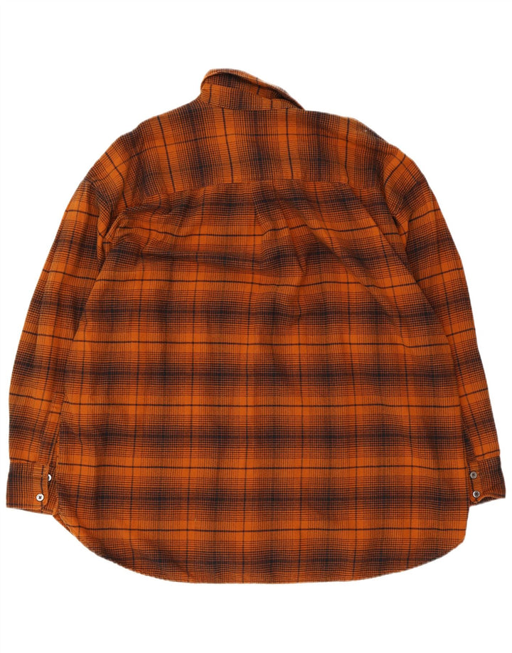 Levi's Camicia in flanella oversize da donna UK 16 Cotone a quadri arancione grande