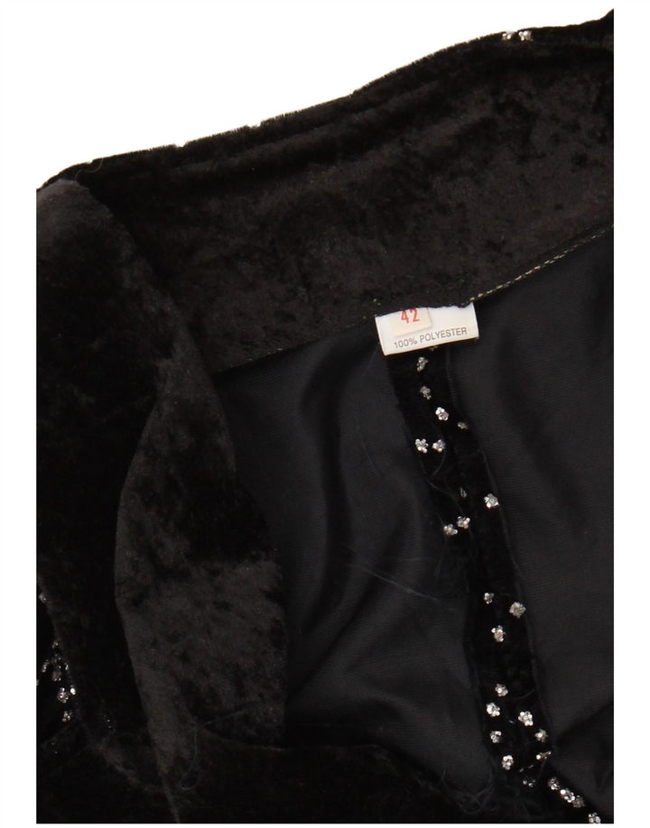 Giacca blazer da donna con motivo astratto VINTAGE IT 42 medio nero