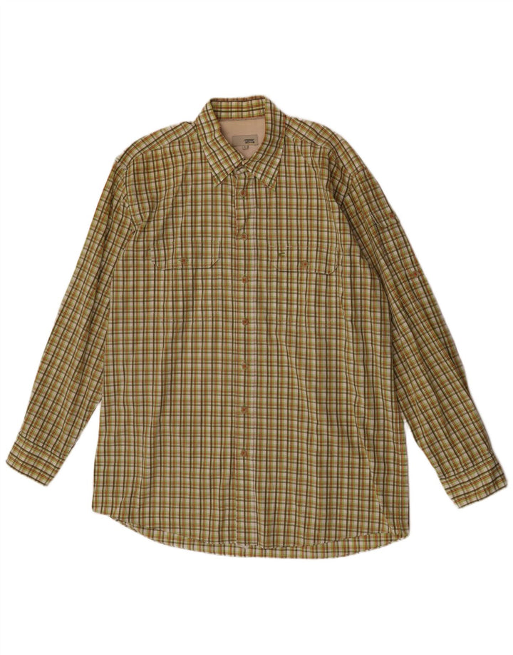 Camicia da uomo Camel Active in cotone a quadri verdi grandi