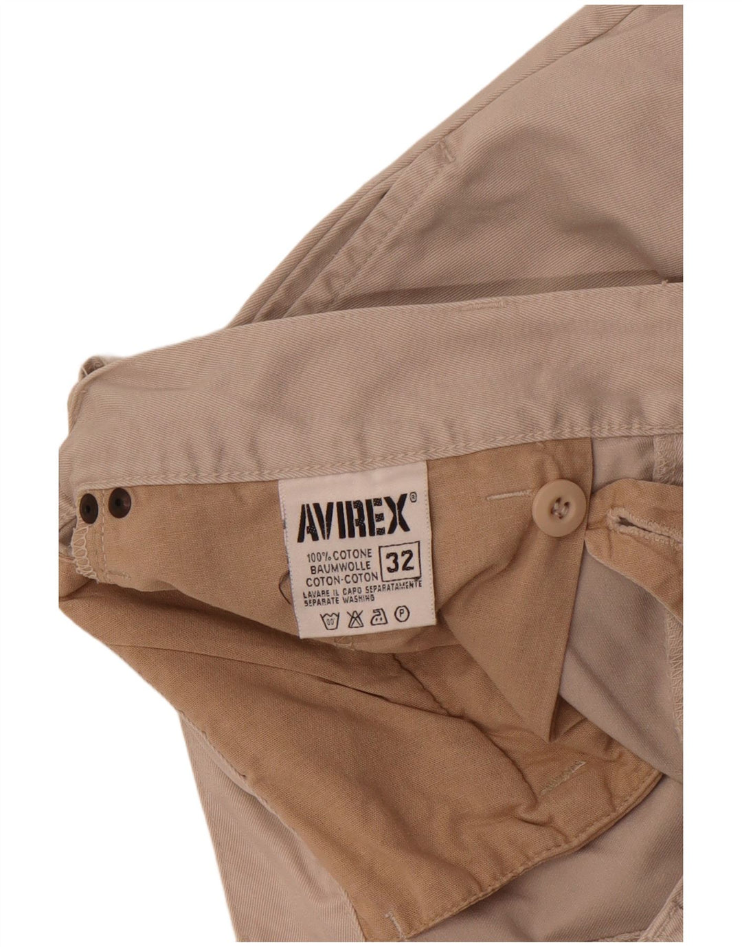 Pantaloncini chino con pegging da uomo Avirex W32 in cotone beige medio