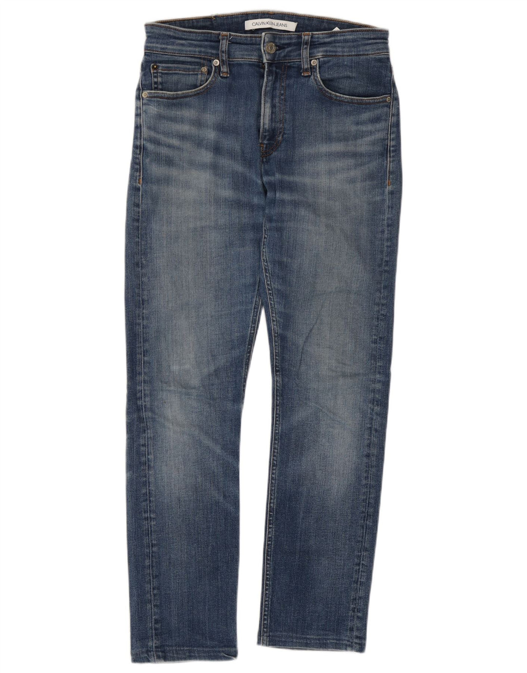 Jeans slim da uomo Calvin Klein W28 L27 cotone blu