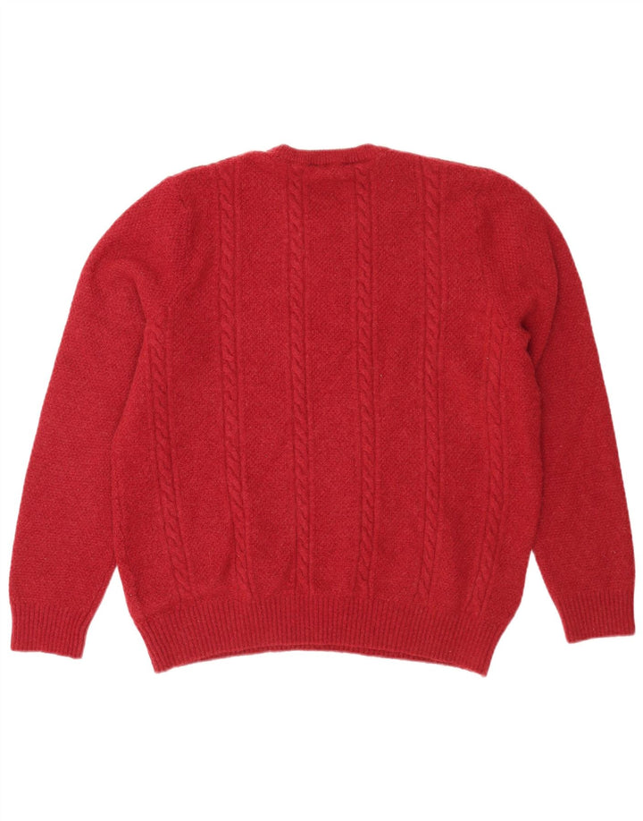 Crew Clothing Maglione da uomo con collo a collo grande in lana d'agnello rossa
