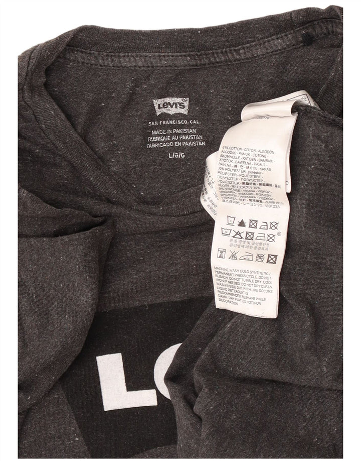 T-shirt grafica da uomo Levi's Top grande in cotone chiazzato grigio