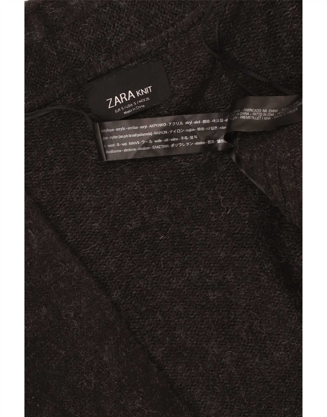 Maglione cardigan aperto oversize lungo da donna Zara UK 10 piccolo grigio