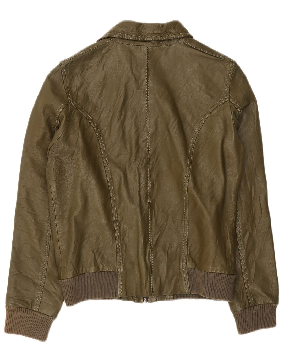 Giacca in pelle da donna Freaky Nation UK 12 Verde medio