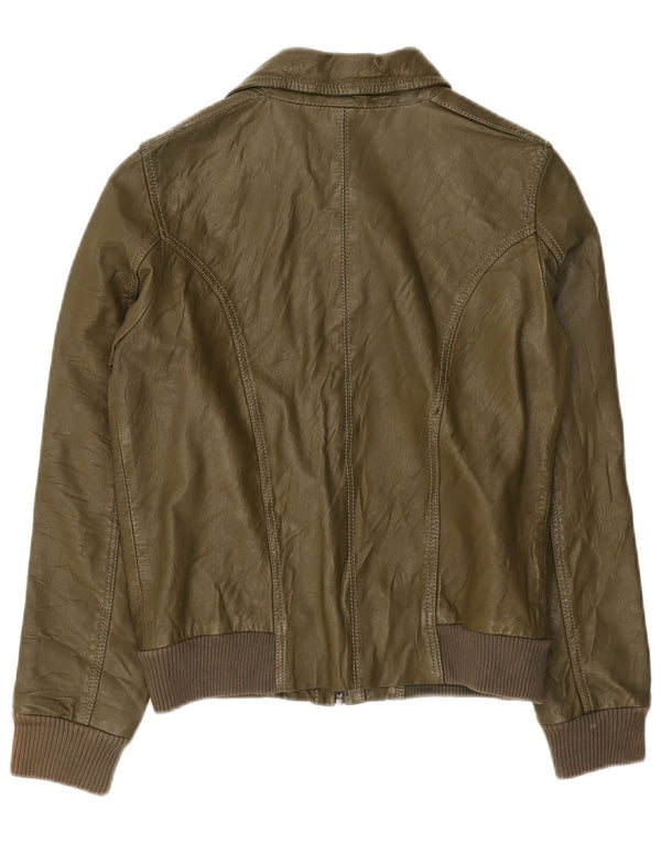 Giacca in pelle da donna Freaky Nation UK 12 Verde medio
