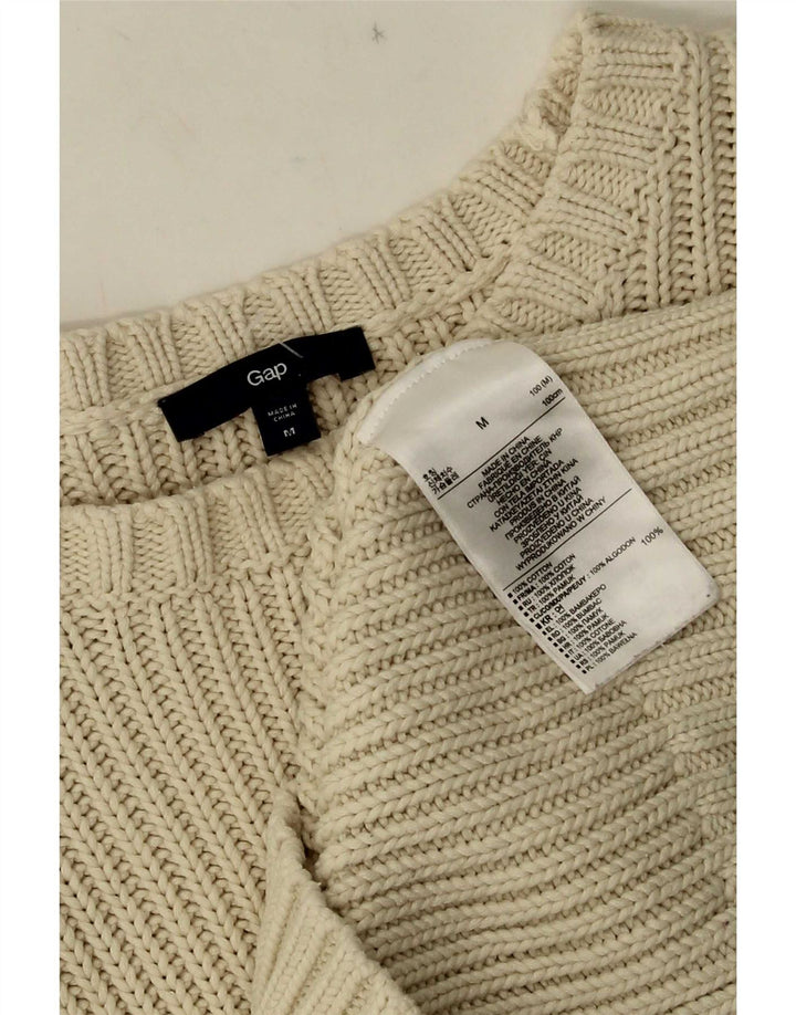 Maglione maglione con scollo a barca da donna Gap UK 14 cotone bianco sporco medio