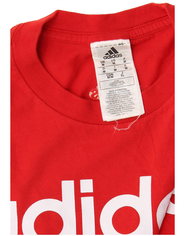 T-shirt grafica da uomo ADIDAS Top rosso medio in cotone