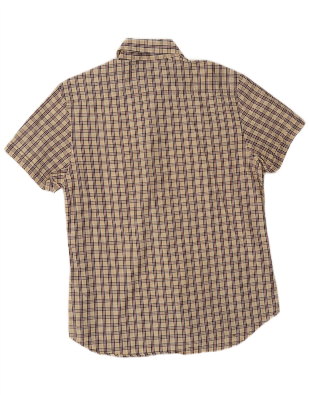 Camicia a maniche corte da uomo Calvin Klein Jeans a quadri beige grandi