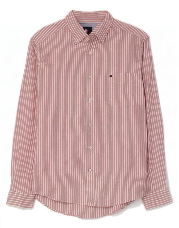 Camicia da uomo Tommy Hilfiger grande cotone a righe rosa