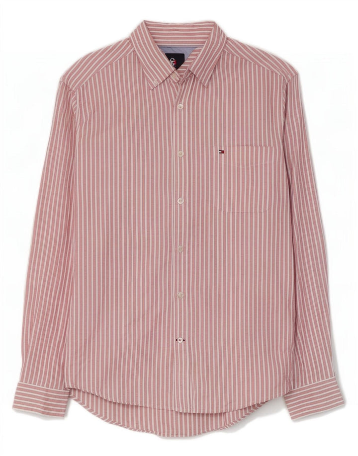 Camicia da uomo Tommy Hilfiger grande cotone a righe rosa