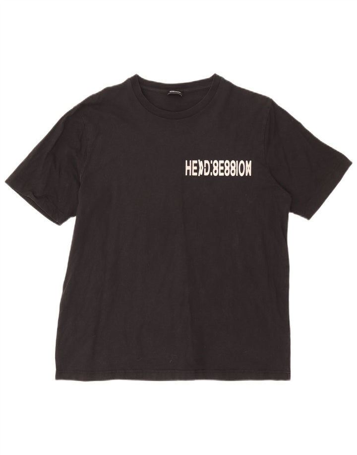 T-shirt grafica da uomo Diesel Top grande in cotone nero