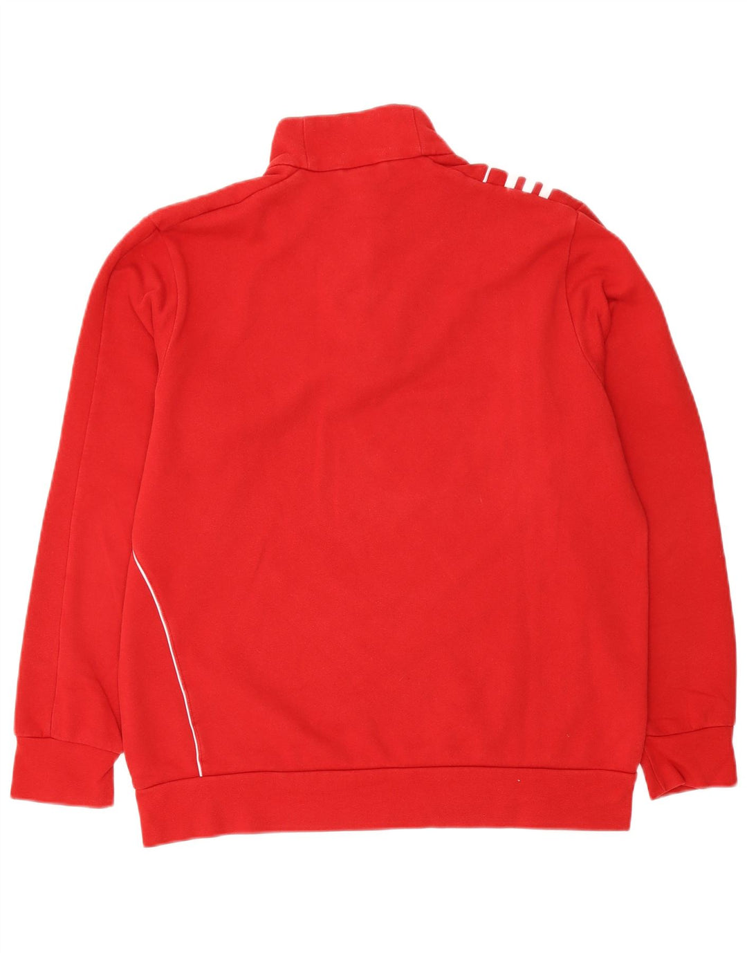 Felpa Adidas da uomo con zip e collo, grande, in cotone rosso